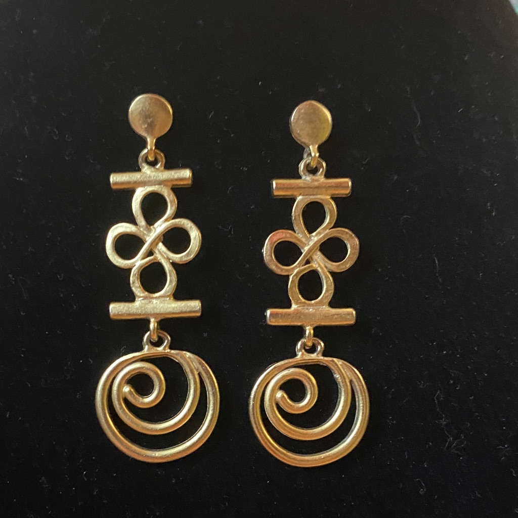 Matte Gold Dangle Earrings